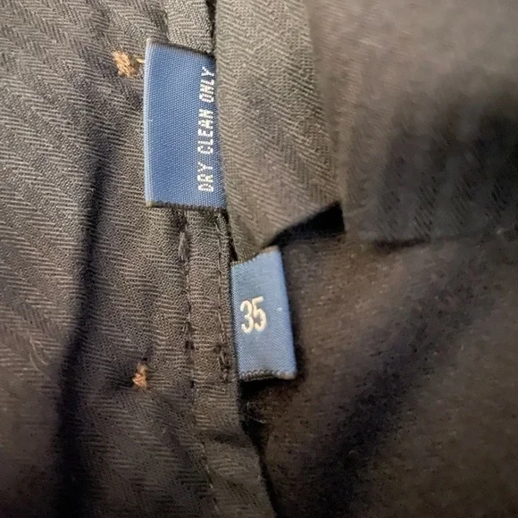 Ralph Lauren Men's Black Classic-Fit Wool Trousers Pants 35W 34L - Picture 7 of 13